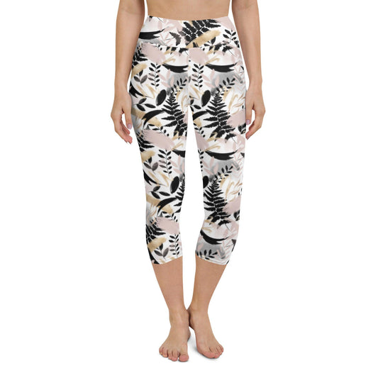 Gentle Leaves Yoga Capri Leggings | DEEAREST LTD