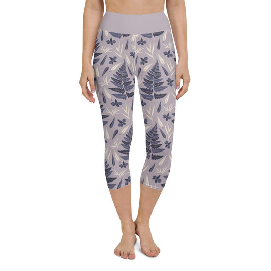 Lilac Fern Yoga Capri Leggings | DEEAREST LTD