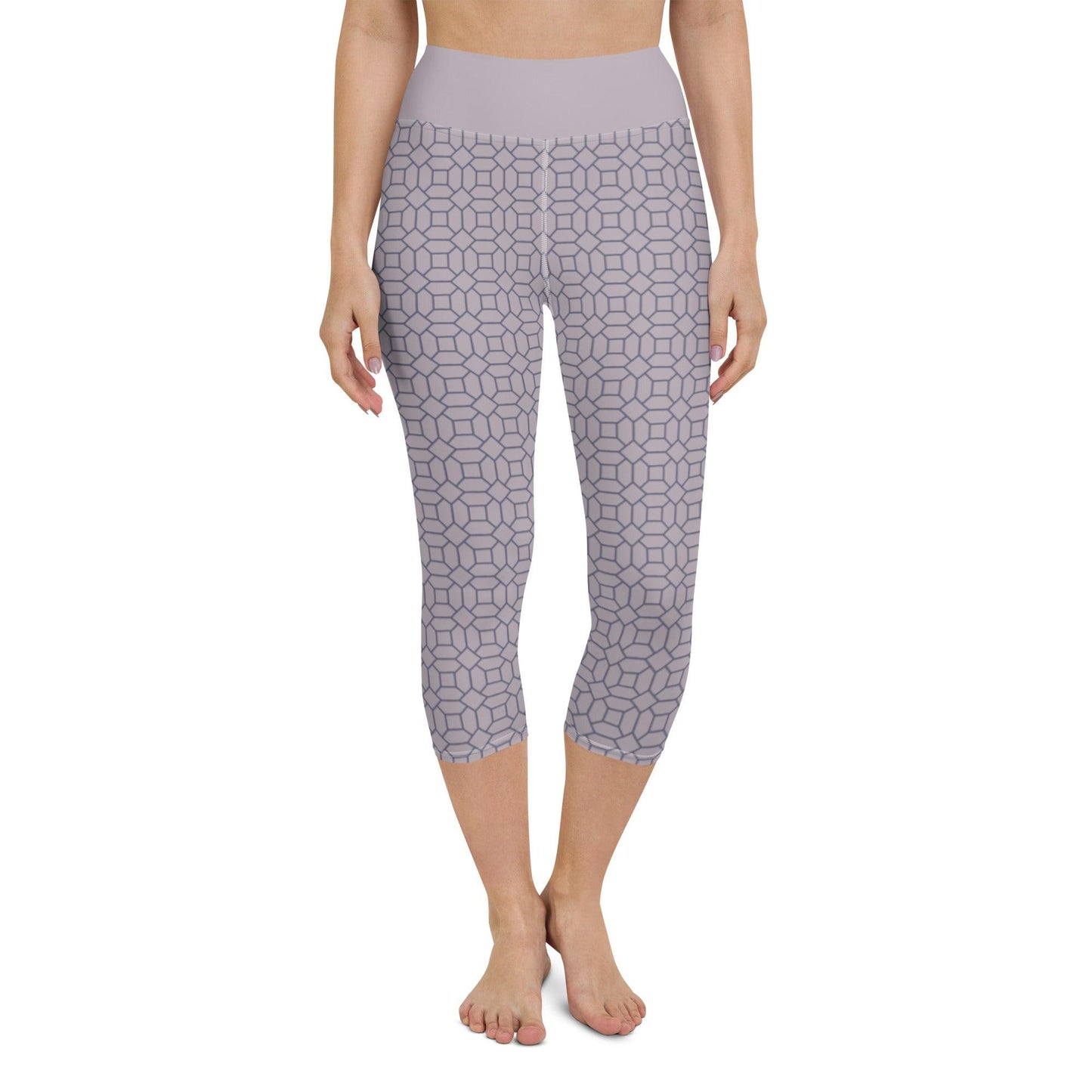 Lilac Pattern Yoga Capri Leggings | DEEAREST LTD