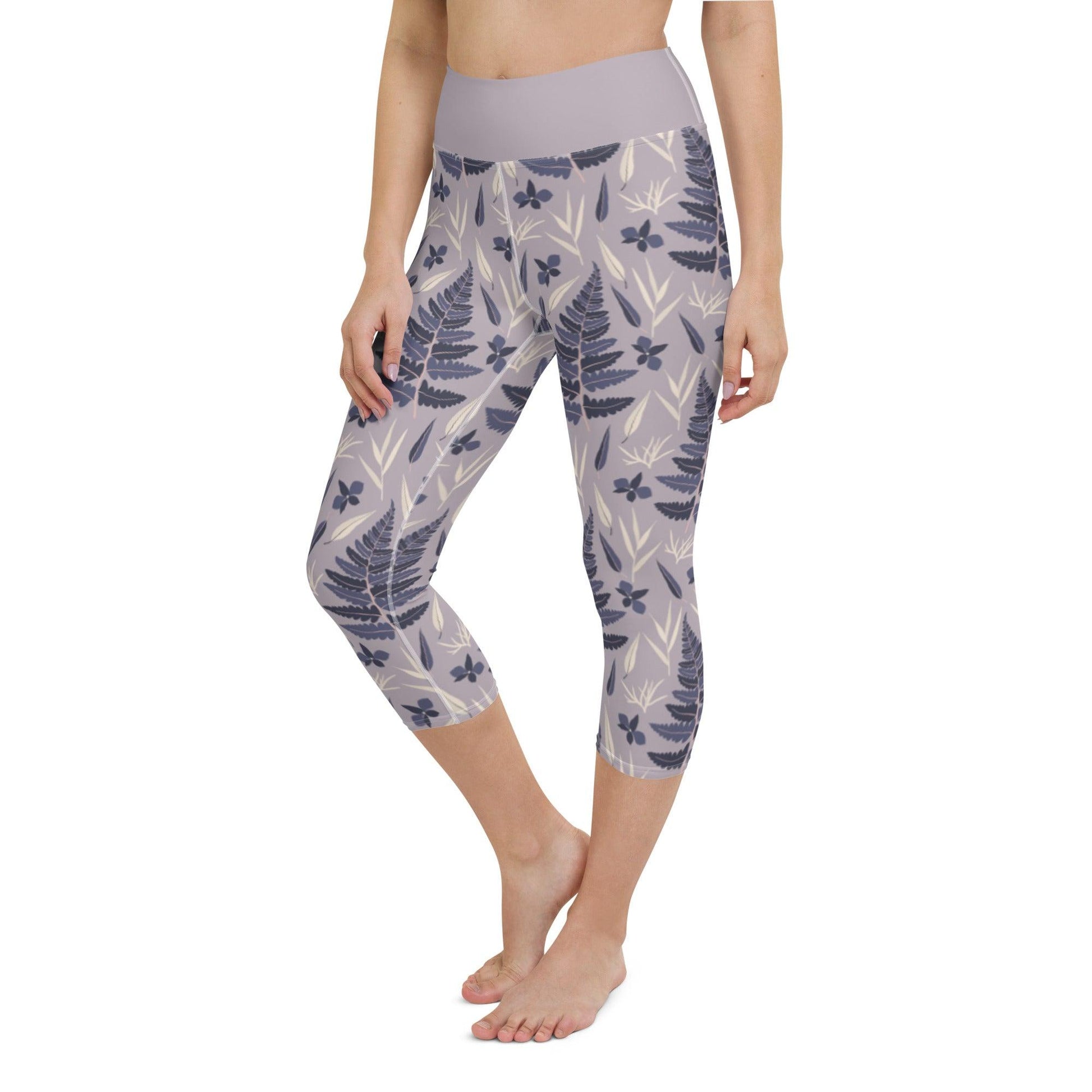 Lilac Fern Yoga Capri Leggings | DEEAREST LTD