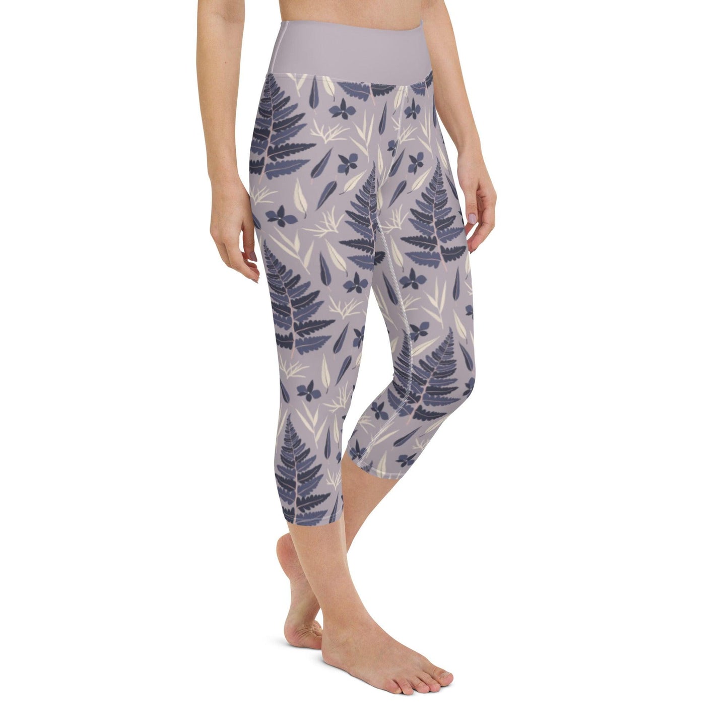 Lilac Fern Yoga Capri Leggings | DEEAREST LTD