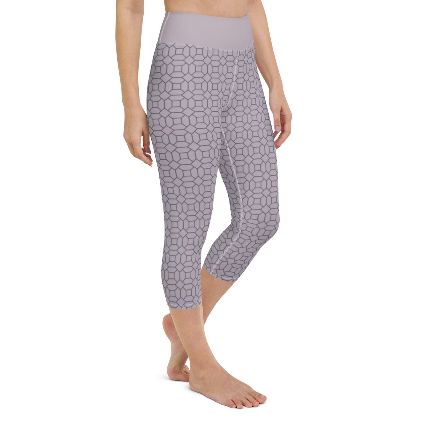 Lilac Pattern Yoga Capri Leggings | DEEAREST LTD