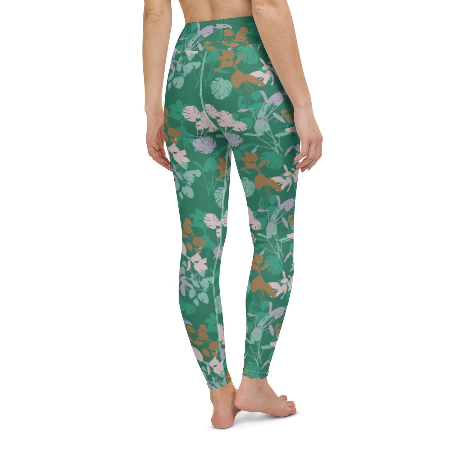 Green Blossom Yoga Leggings | DEEAREST LTD