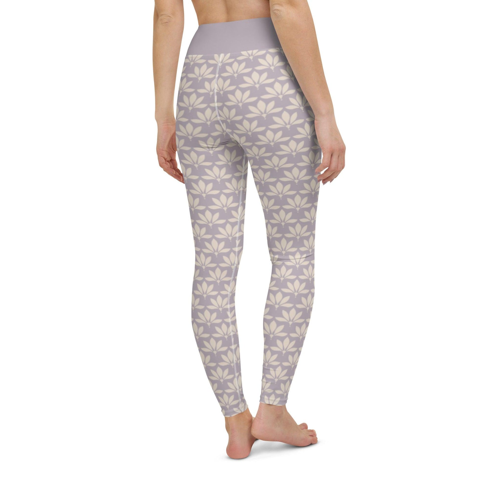 Lilac Flower Yoga Leggings | DEEAREST LTD