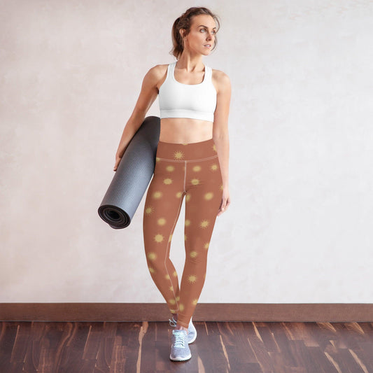 Brown Sun Yoga Leggings | DEEAREST LTD