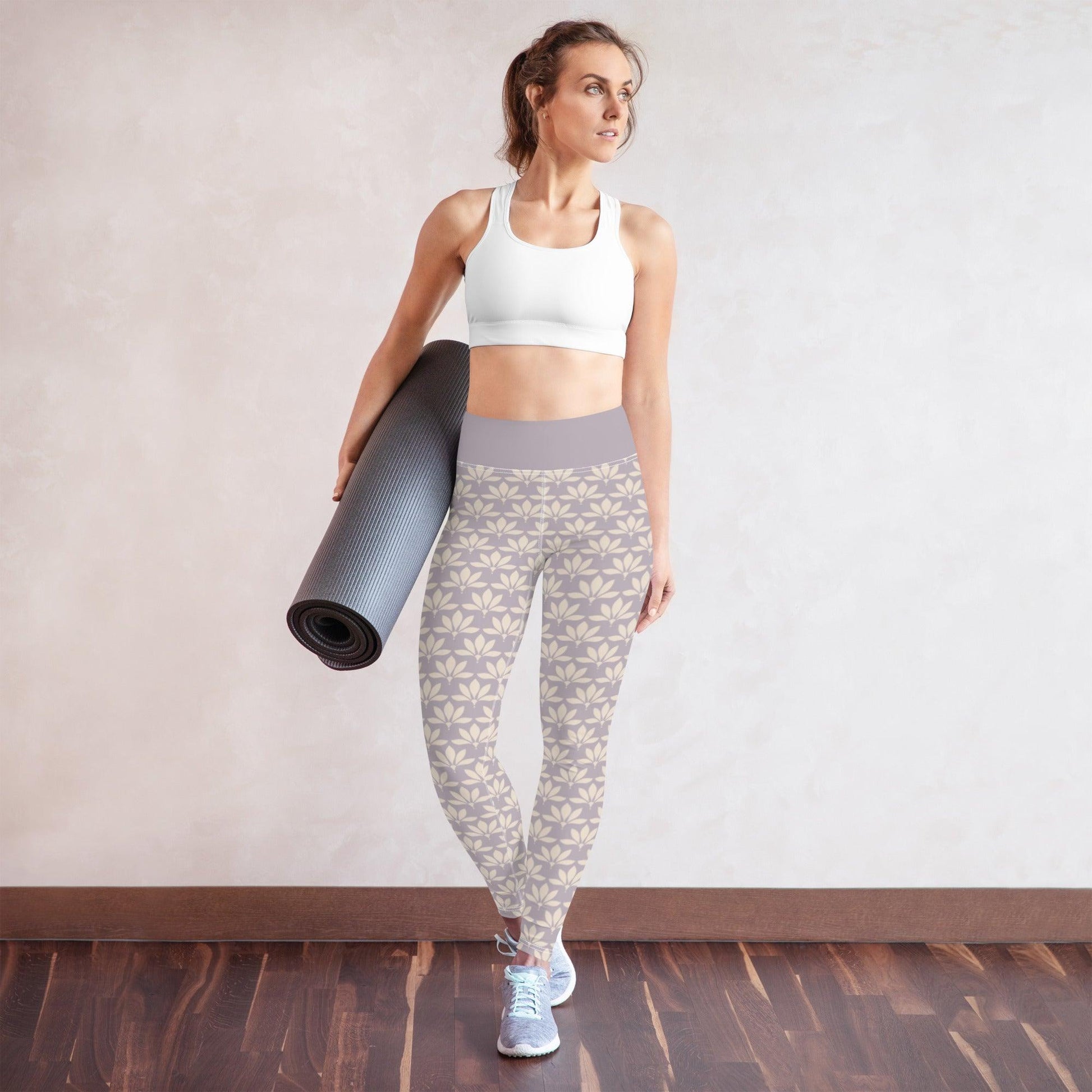 Lilac Flower Yoga Leggings | DEEAREST LTD