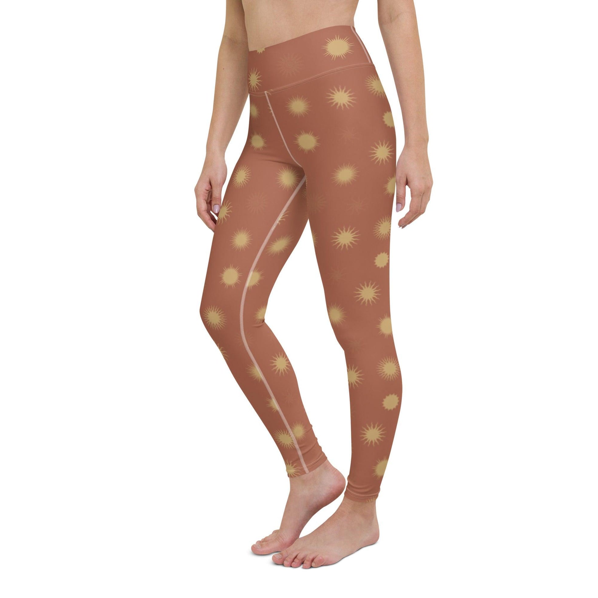 Brown Sun Yoga Leggings | DEEAREST LTD