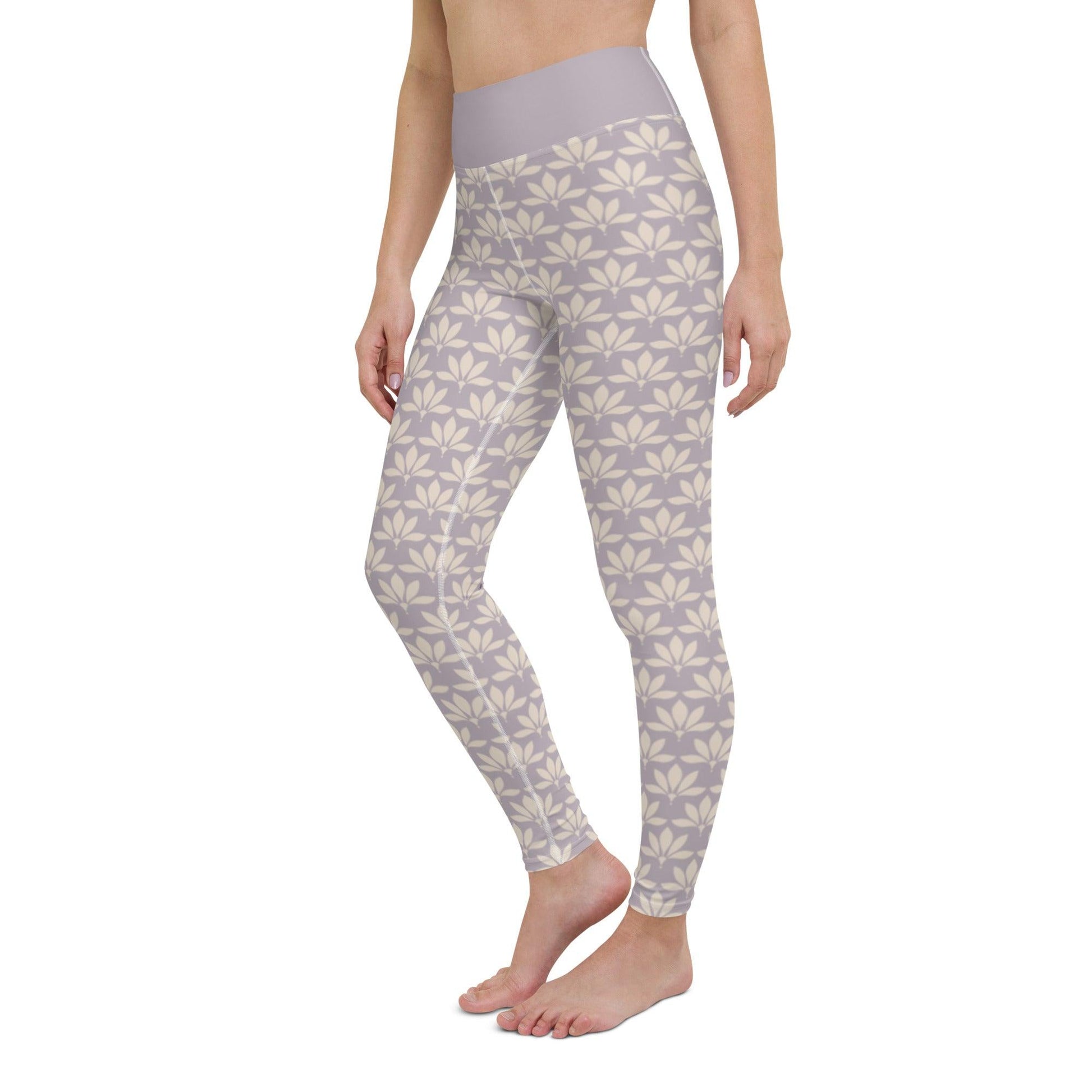 Lilac Flower Yoga Leggings | DEEAREST LTD