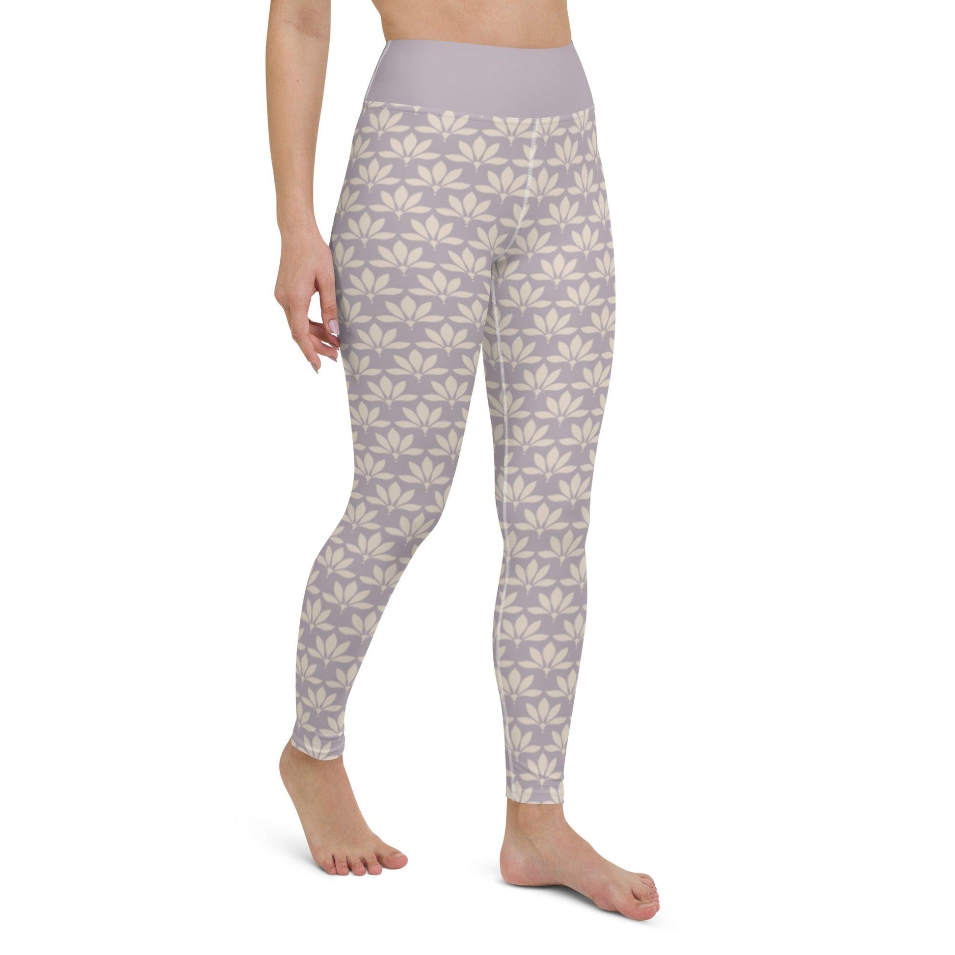 Lilac Flower Yoga Leggings | DEEAREST LTD