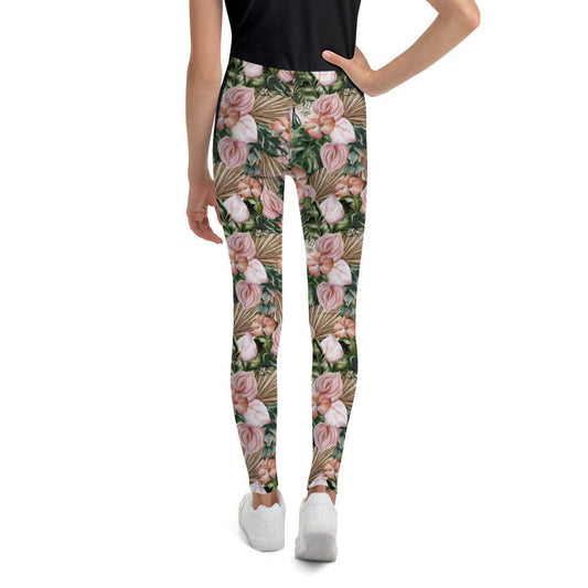 Brown Jungle Flora Youth Leggings | DEEAREST LTD