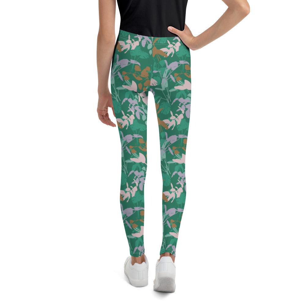 Green Blossom Youth Leggings | DEEAREST LTD