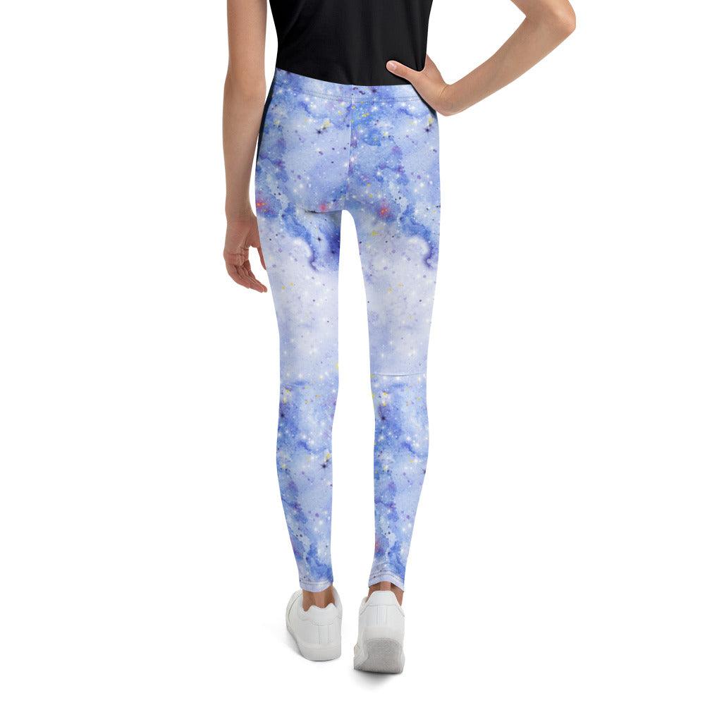 Light Blue Nebula Youth Leggings | DEEAREST LTD