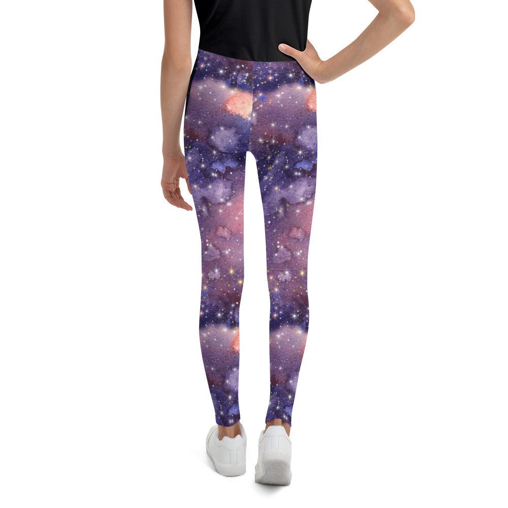 Light Purple Nebula Youth Leggings | DEEAREST LTD