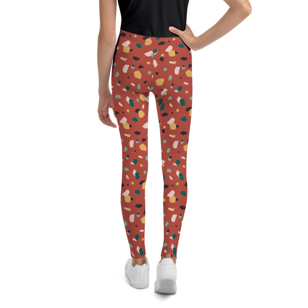 Brown Tropical Pattern Youth Leggings | DEEAREST LTD