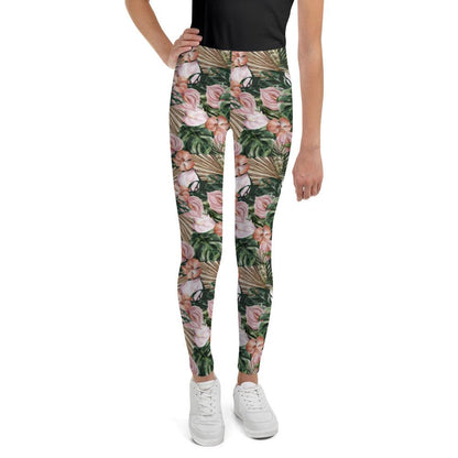 Brown Jungle Flora Youth Leggings | DEEAREST LTD