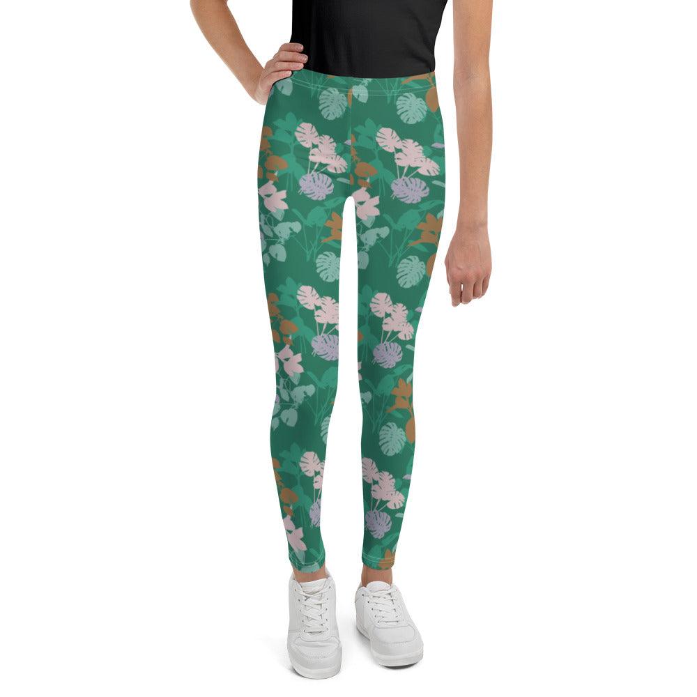 Green Blossom Youth Leggings | DEEAREST LTD