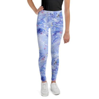 Light Blue Nebula Youth Leggings | DEEAREST LTD