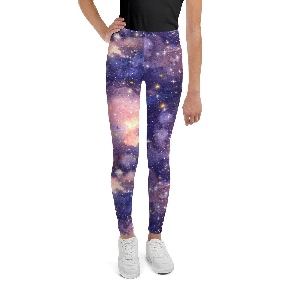 Light Purple Nebula Youth Leggings | DEEAREST LTD