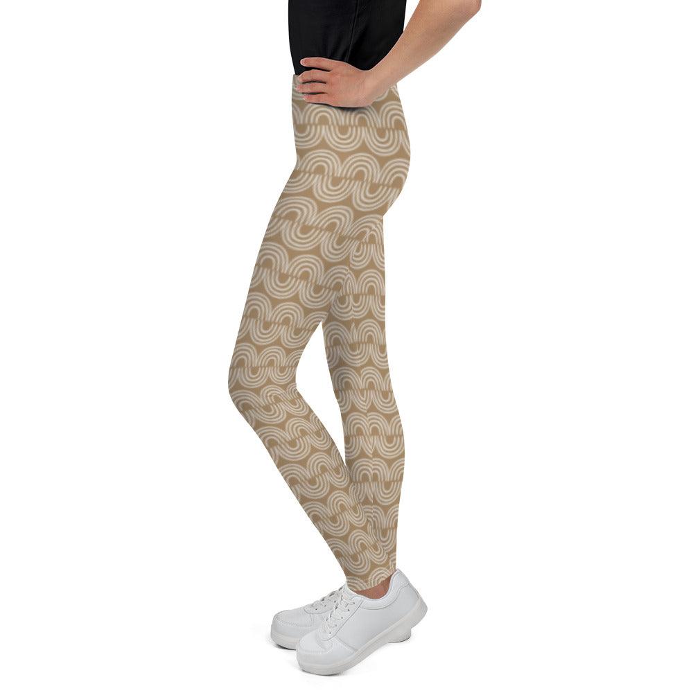 Brown Jungle Pattern Youth Leggings | DEEAREST LTD