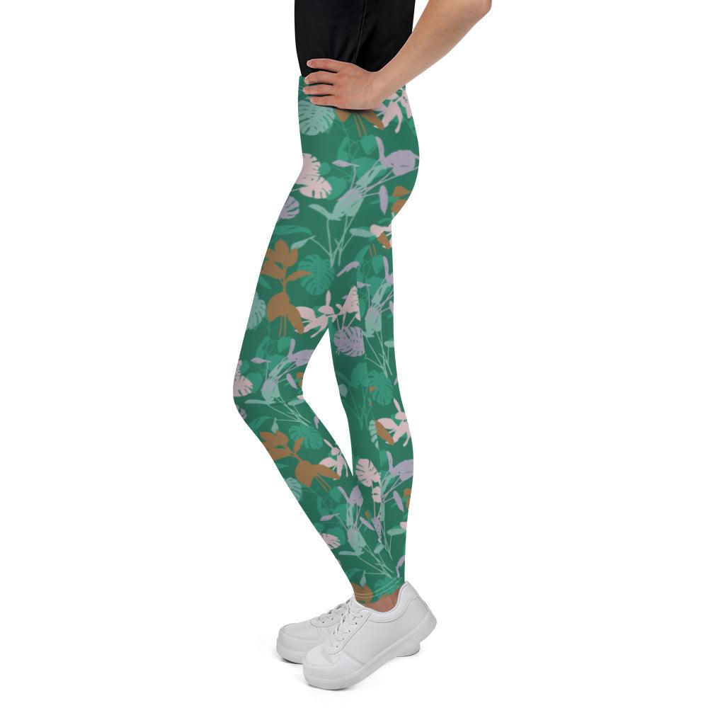 Green Blossom Youth Leggings | DEEAREST LTD