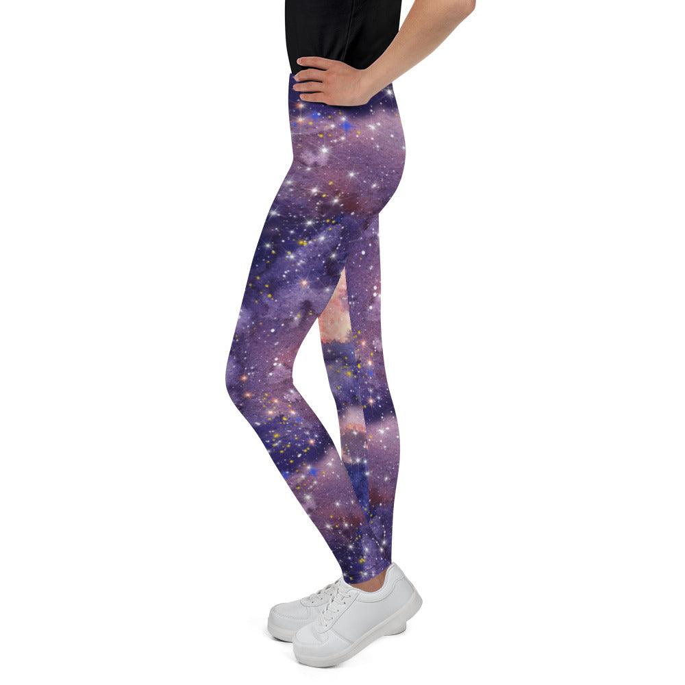 Light Purple Nebula Youth Leggings | DEEAREST LTD