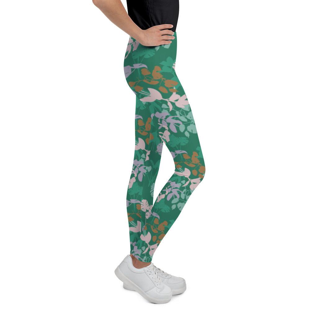 Green Blossom Youth Leggings | DEEAREST LTD