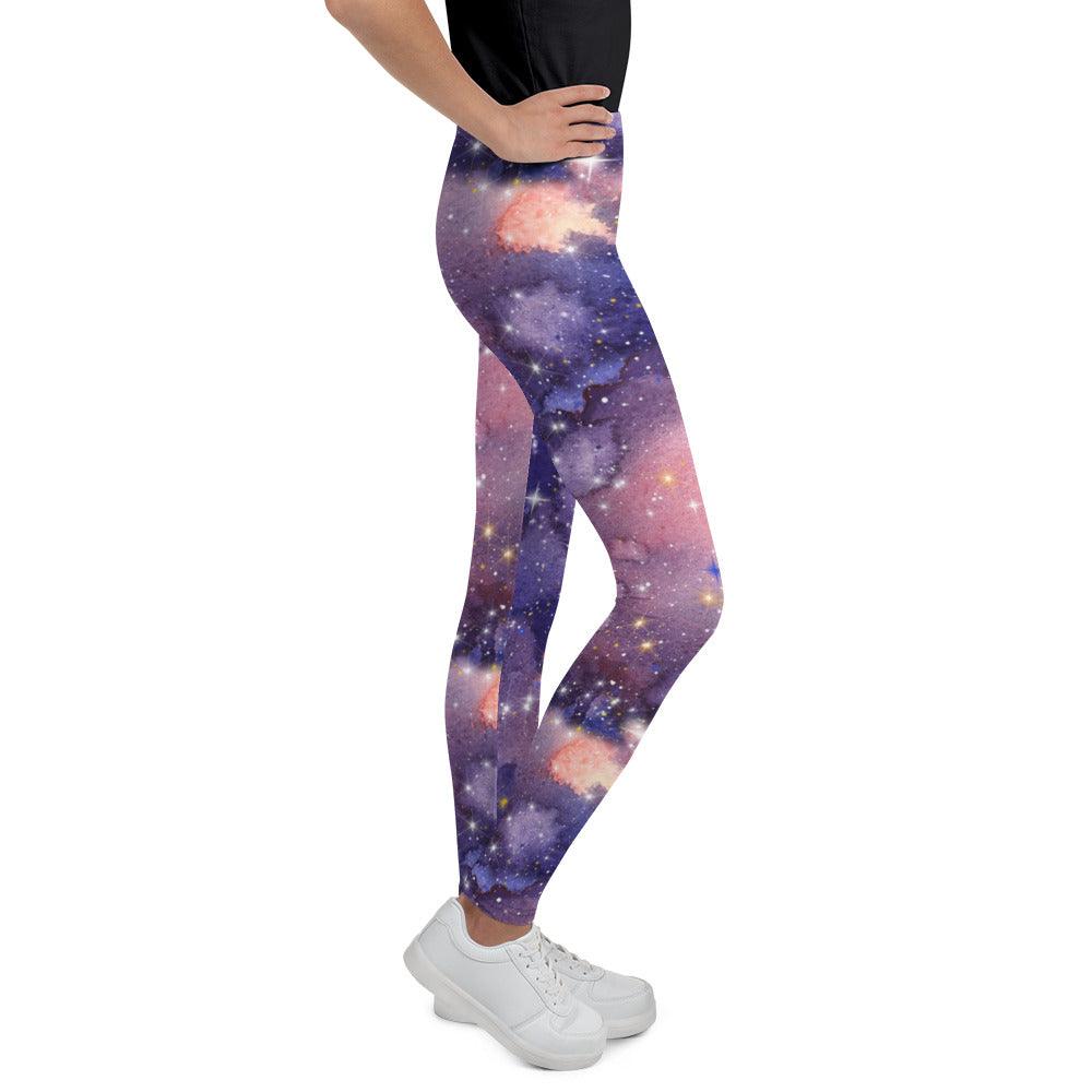 Light Purple Nebula Youth Leggings | DEEAREST LTD