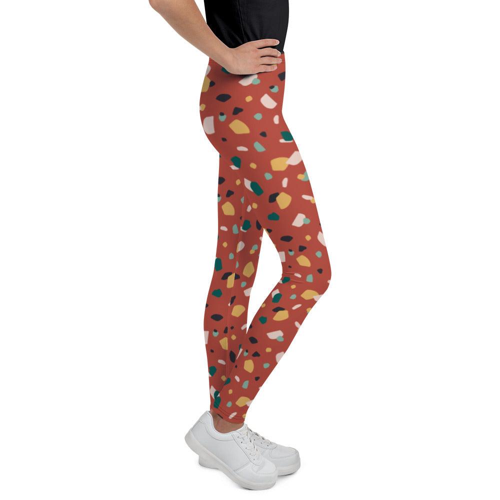 Brown Tropical Pattern Youth Leggings | DEEAREST LTD