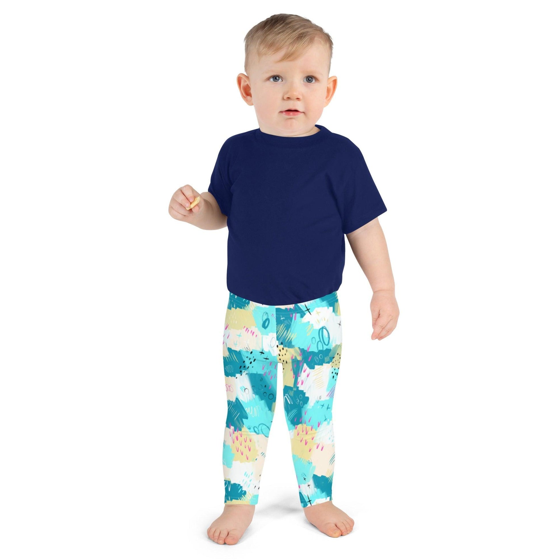 Aqua Line Art Kid's Leggings | DEEAREST LTD