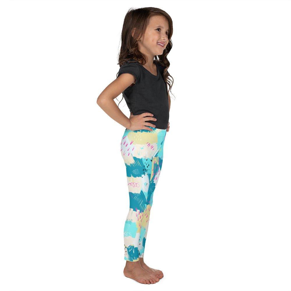 Aqua Line Art Kid's Leggings | DEEAREST LTD