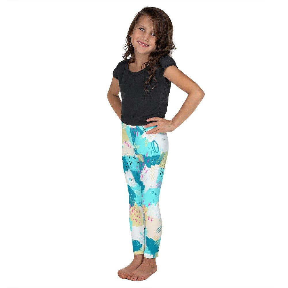 Aqua Line Art Kid's Leggings | DEEAREST LTD