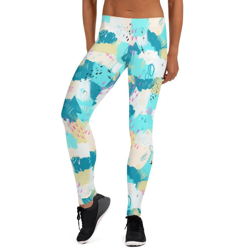 Aqua Line Art Leggings | DEEAREST LTD