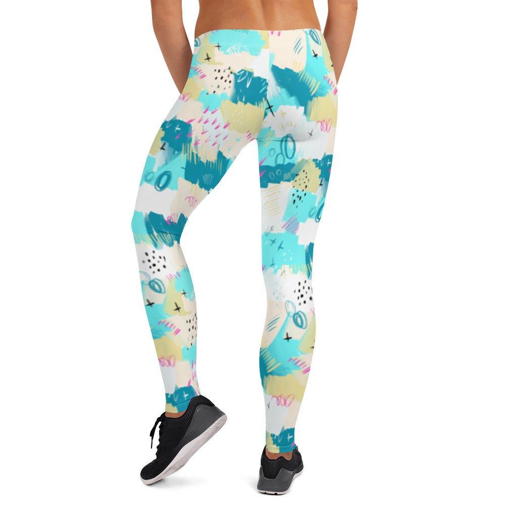 Aqua Line Art Leggings | DEEAREST LTD