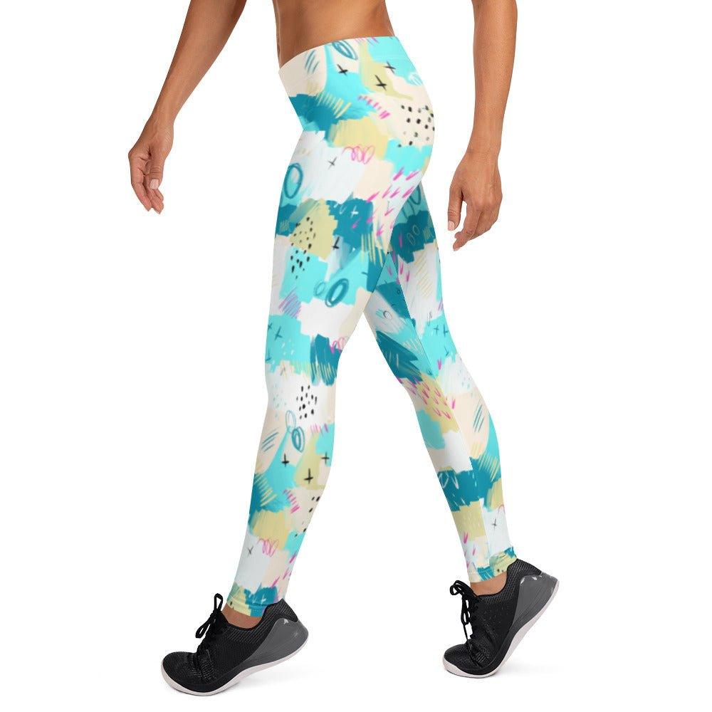 Aqua Line Art Leggings | DEEAREST LTD