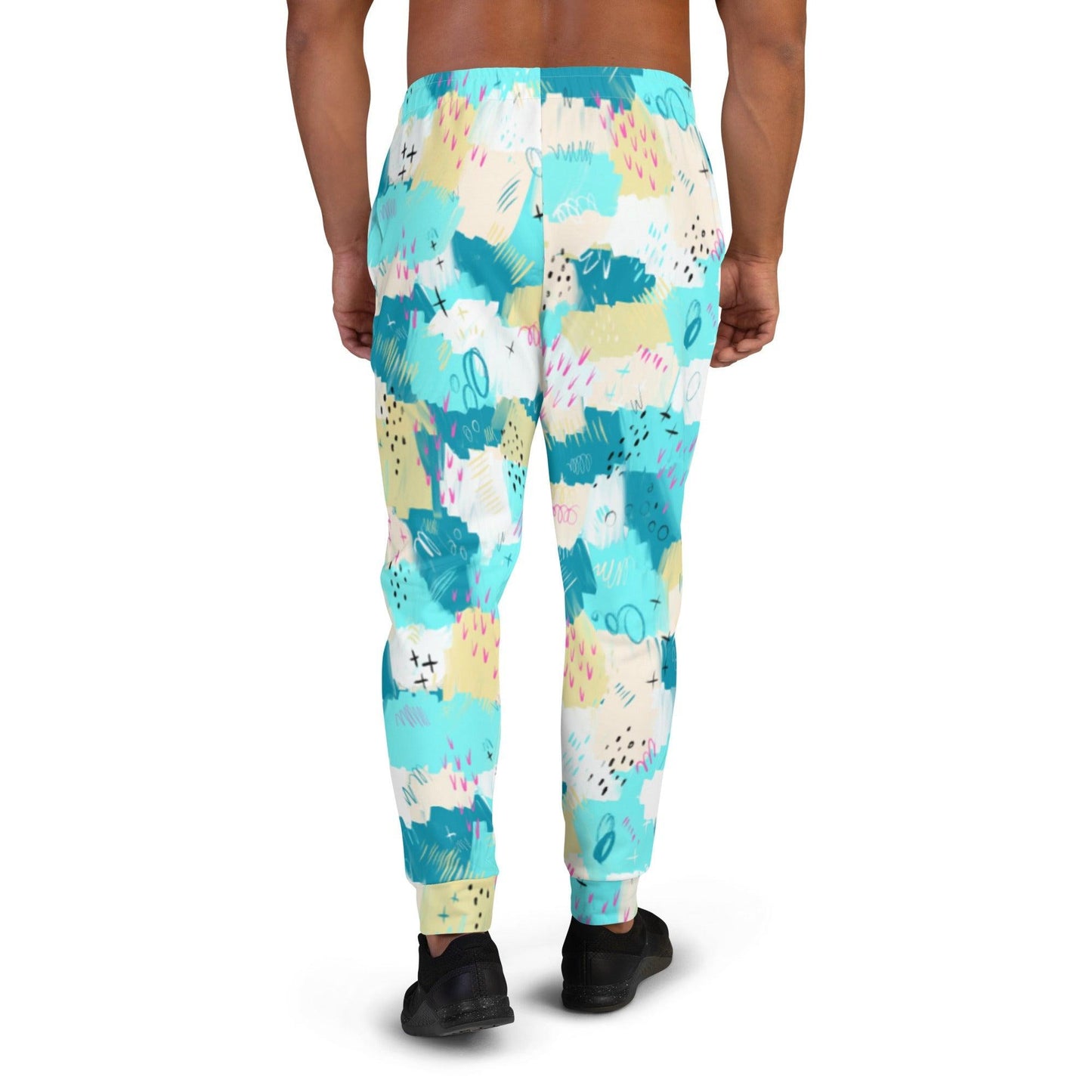 Aqua Line Art Men's Joggers | DEEAREST LTD