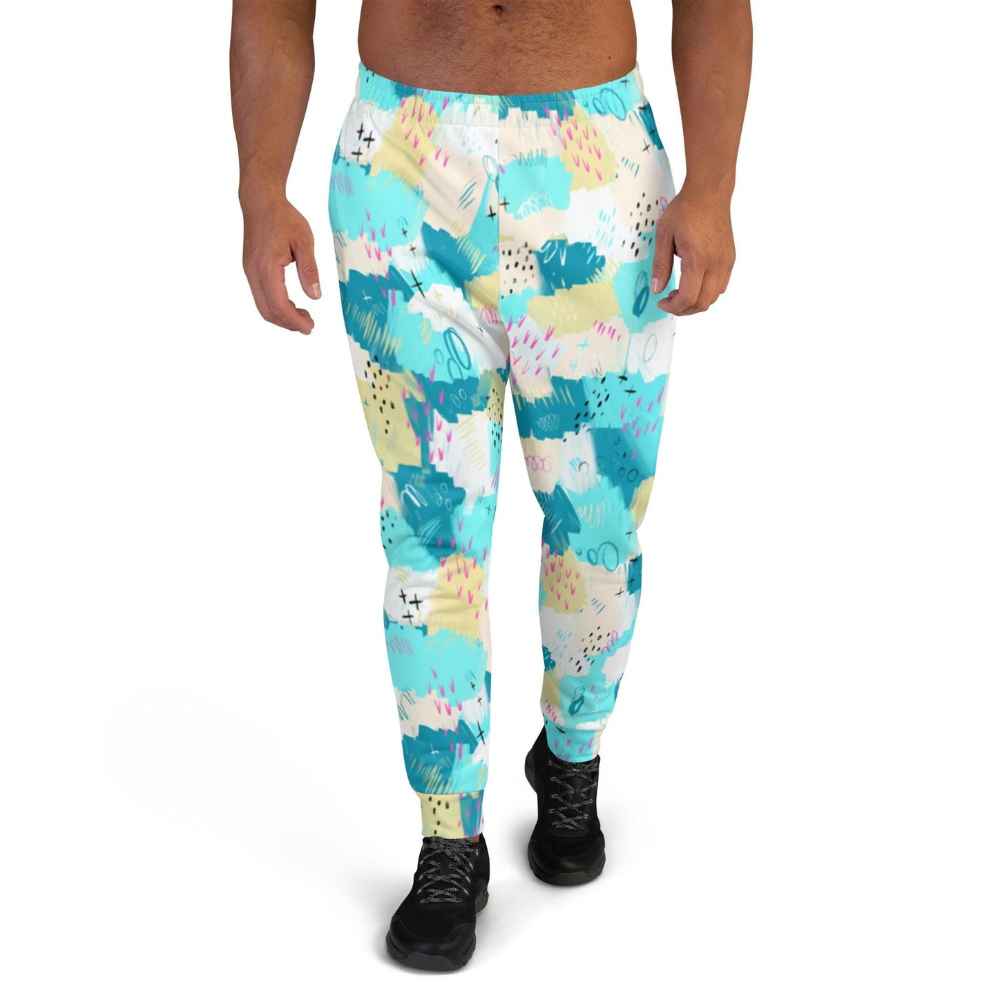 Aqua Line Art Men's Joggers | DEEAREST LTD