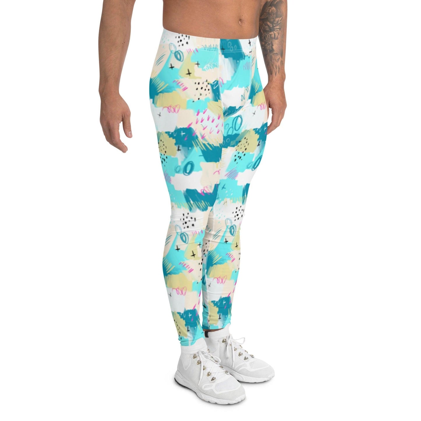 Aqua Line Art Men's Leggings | DEEAREST LTD