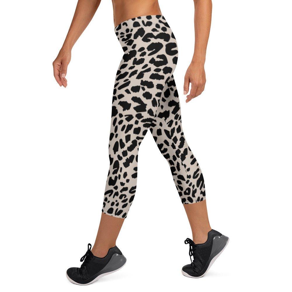 Black Animal Rave Capri Leggings | DEEAREST LTD