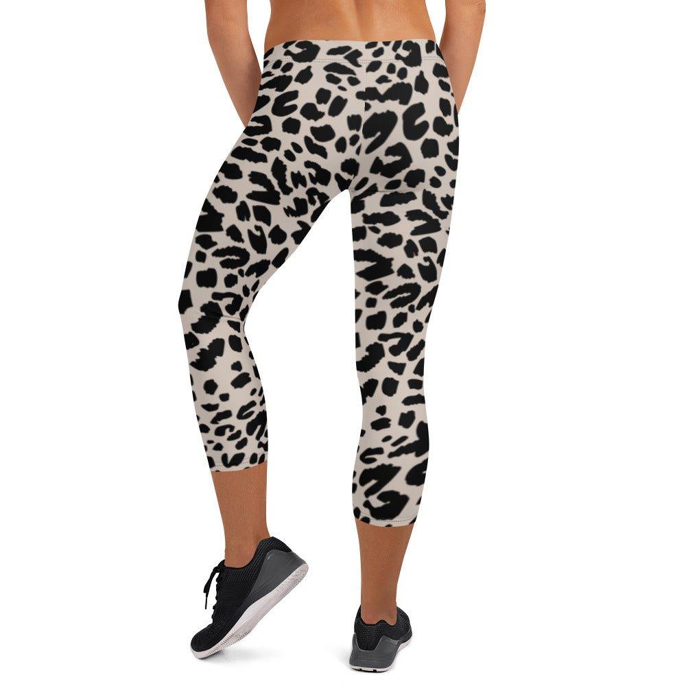 Black Animal Rave Capri Leggings | DEEAREST LTD