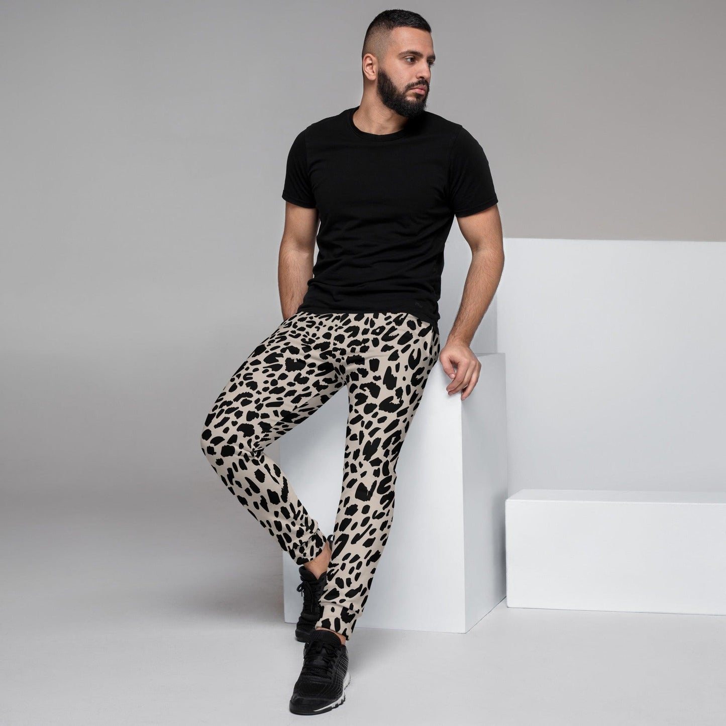 Black Animal Rave Men's Joggers | DEEAREST LTD