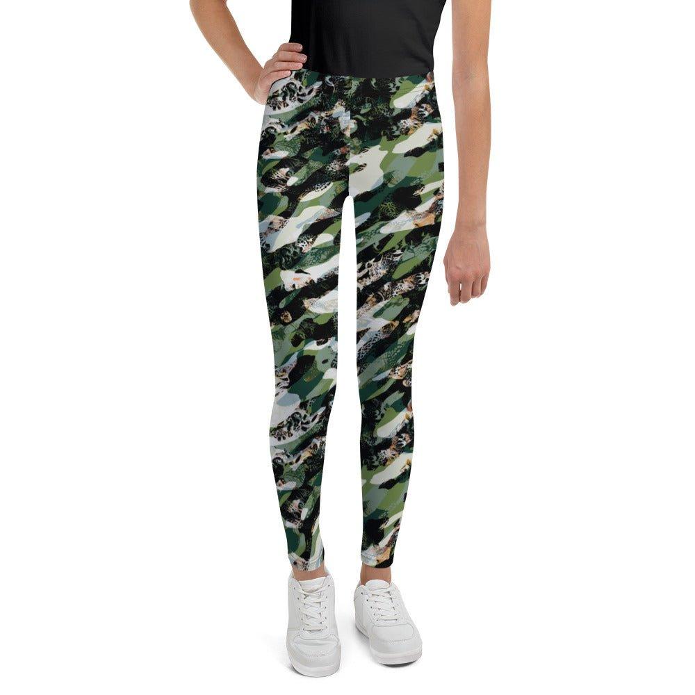 Black Camouflage Youth Leggings | DEEAREST LTD