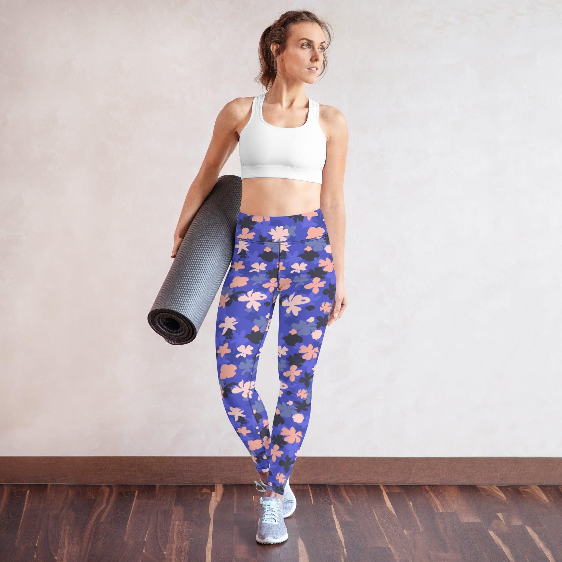 Blue Blossom Yoga Leggings | DEEAREST LTD