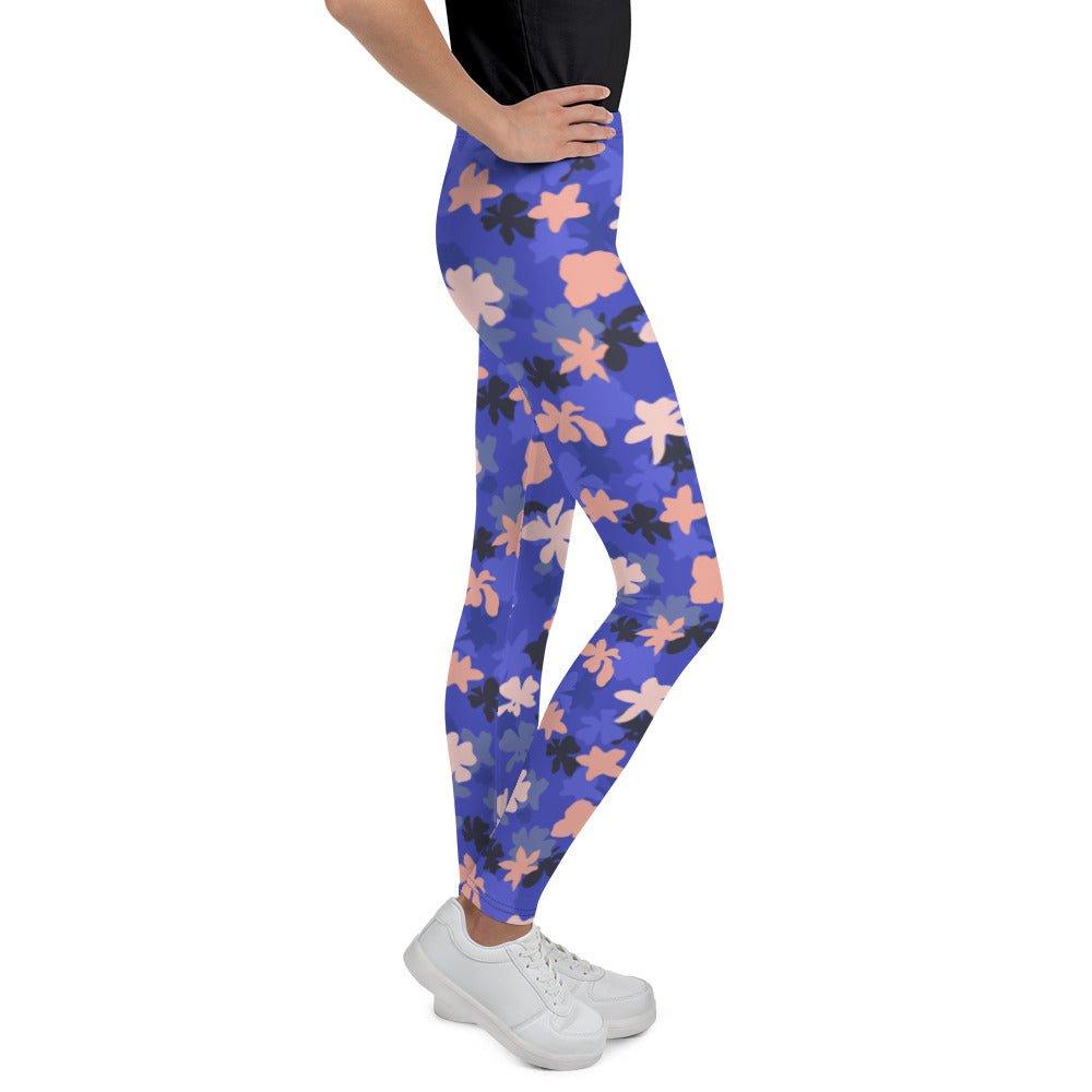 Blue Blossoms Youth Leggings | DEEAREST LTD