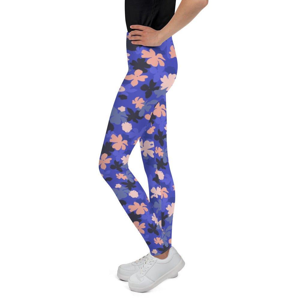 Blue Blossoms Youth Leggings | DEEAREST LTD