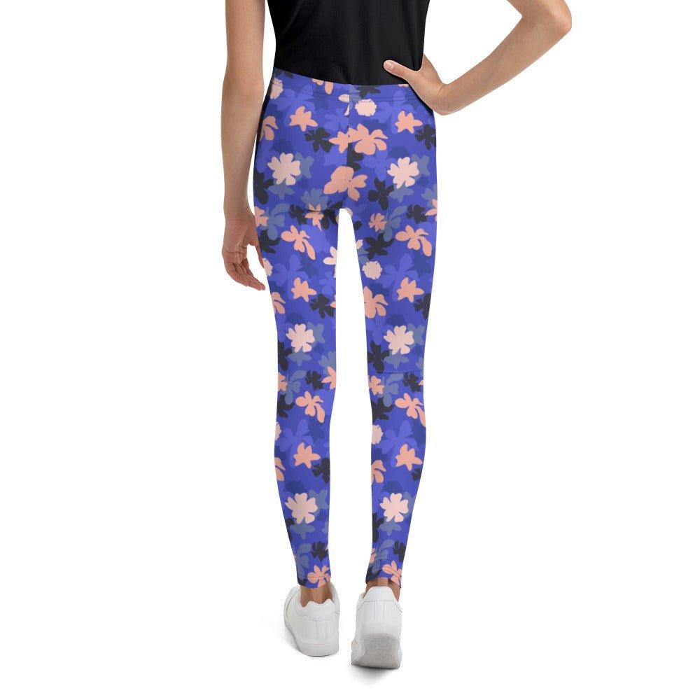 Blue Blossoms Youth Leggings | DEEAREST LTD