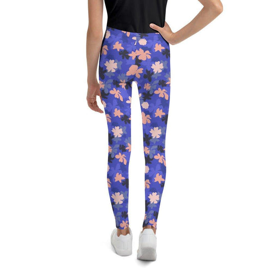 Blue Blossoms Youth Leggings | DEEAREST LTD