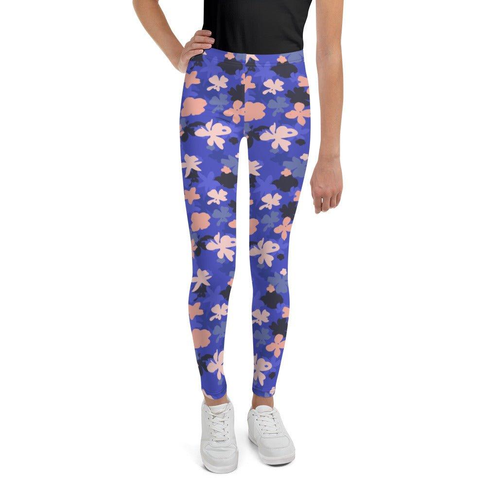 Blue Blossoms Youth Leggings | DEEAREST LTD