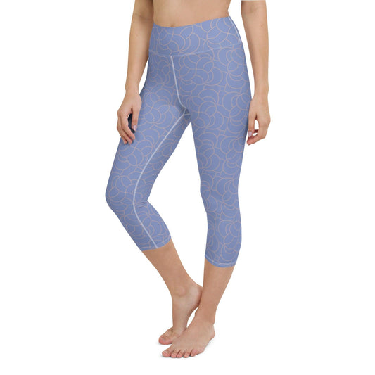 Blue Blush Yoga Capri Leggings | DEEAREST LTD