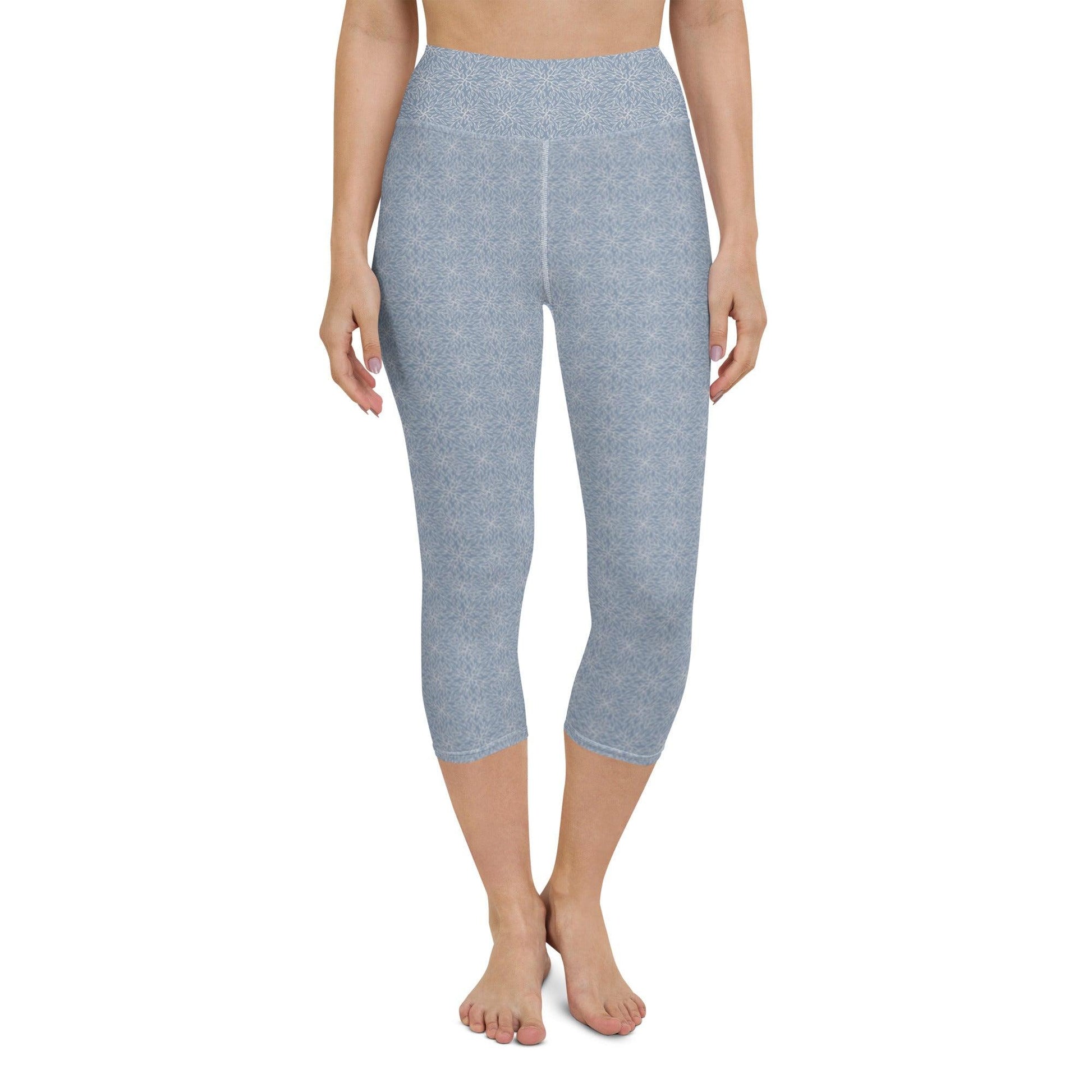 Blue Encounter Yoga Capri Leggings | DEEAREST LTD