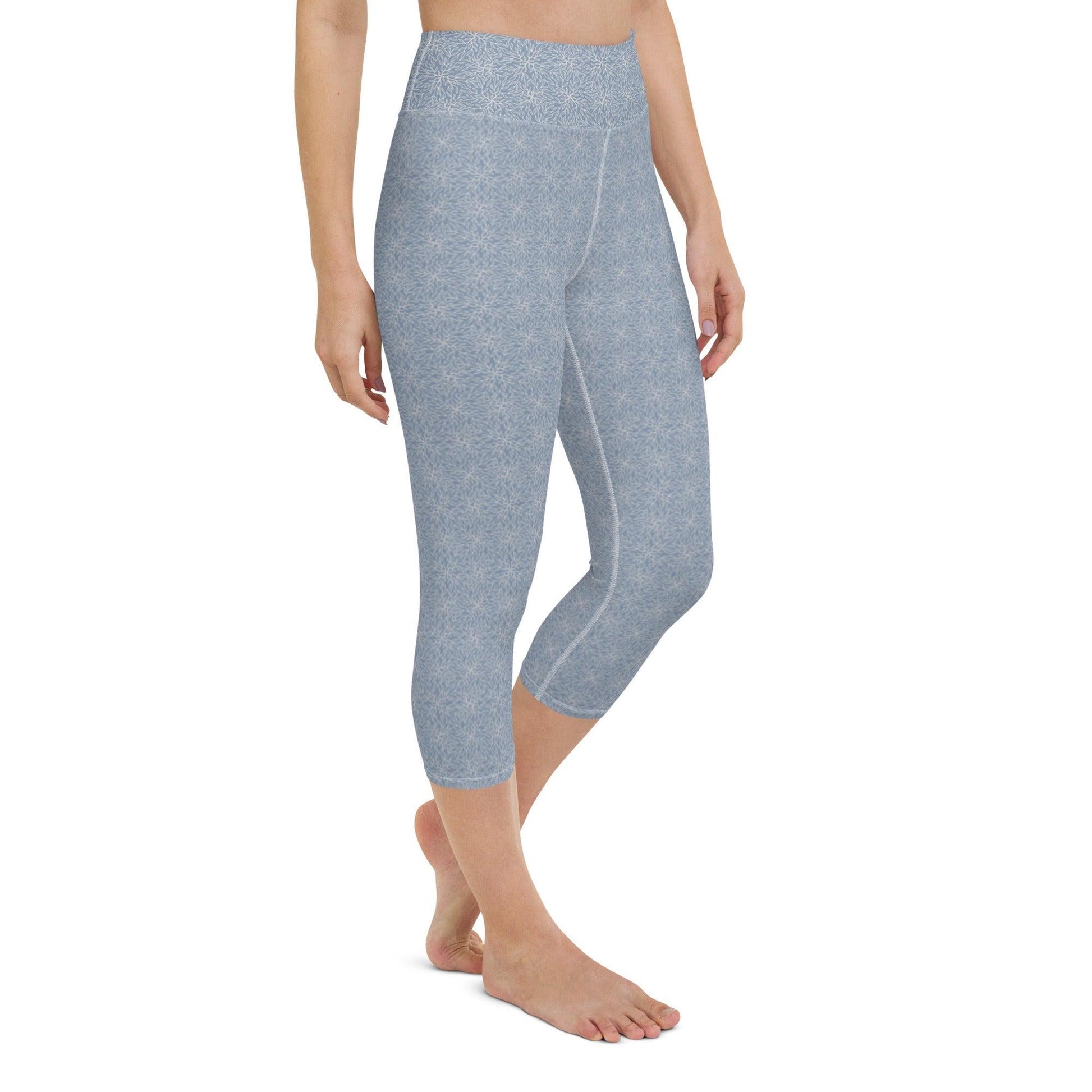 Blue Encounter Yoga Capri Leggings | DEEAREST LTD